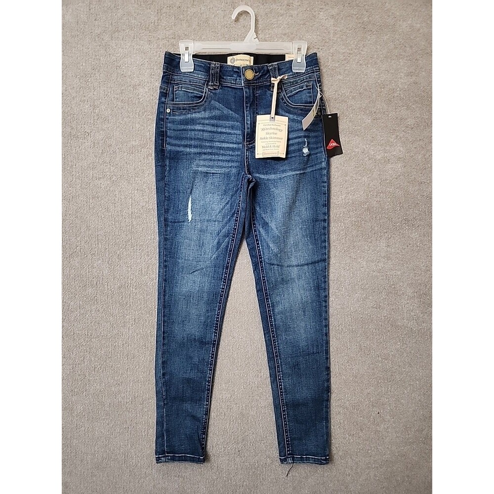 Democracy Ab Technology Skyrise Ankle Skimmer Jeans Womens 4 Blue Slimming NEW